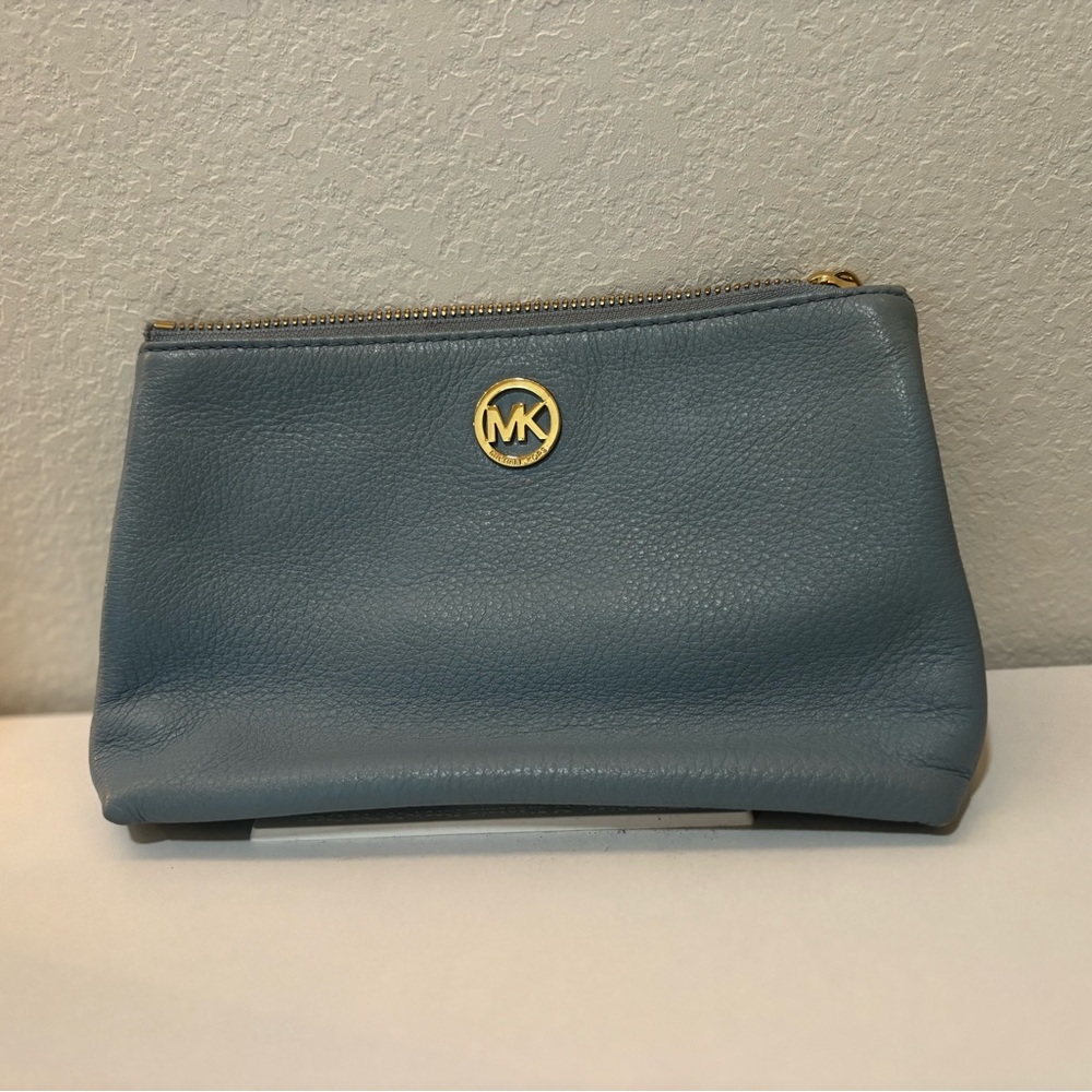 Michael Kors Light Blue Leather Pouch